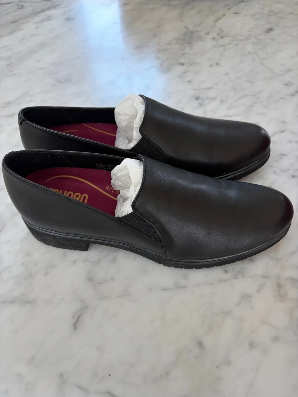 Munro Kam Black Slip-On Leather Loafers